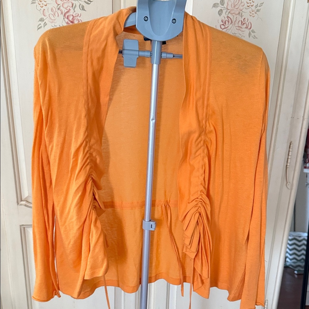 Ralph lauren Bright Orange Ruched Cardigan S